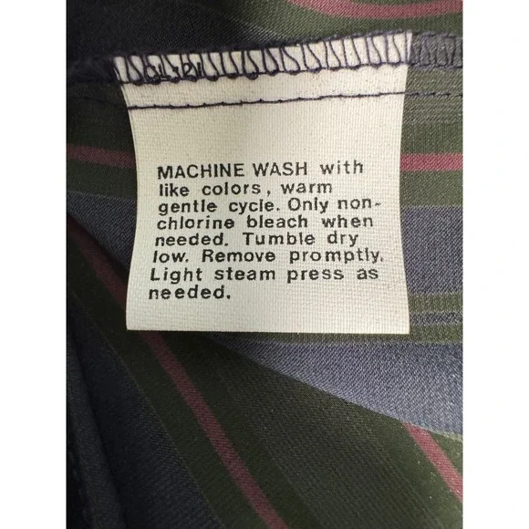 NWT Pendleton Womens Striped Button Down Shirt Size 12 Green Blue‎ Burgundy Poly - Picture 5 of 11